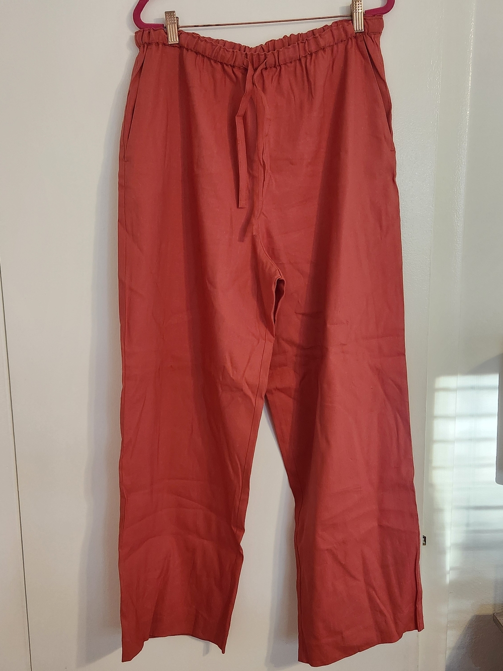 Rebecca Taylor Stretch Linen Pull-On Pants – Coral/Rust – Size 12 – NWT